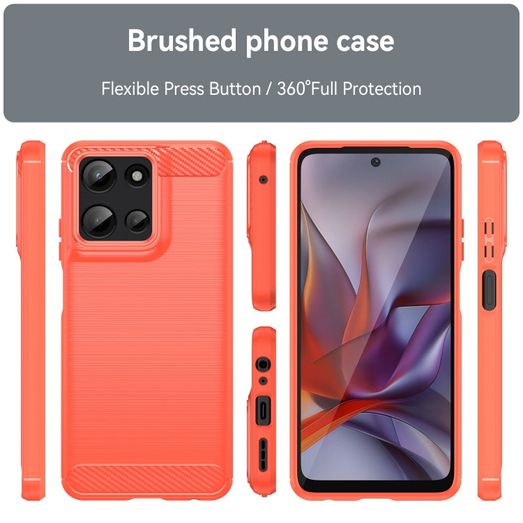 For Motorola Moto G Play 2025 Carbon Fiber Brushed Texture TPU Phone Case(Red) - free shipping - PMC TechLife - Order now!