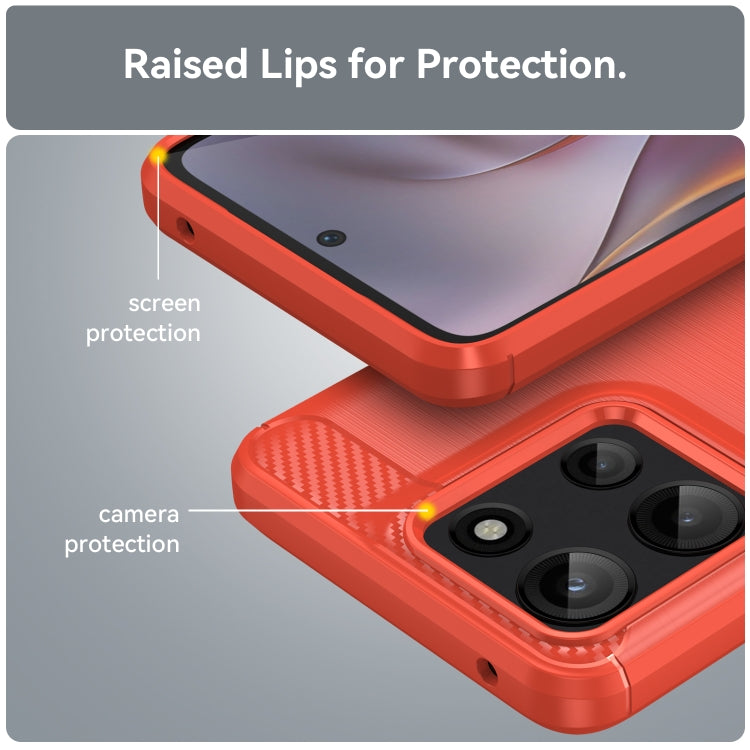 For Motorola Moto G Play 2025 Carbon Fiber Brushed Texture TPU Phone Case(Red) - free shipping - PMC TechLife - Order now!