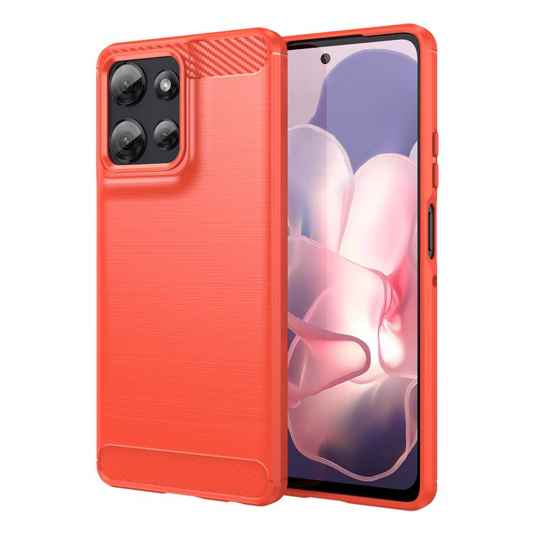 For Motorola Moto G Power 2025 Carbon Fiber Brushed Texture TPU Phone Case(Red) - free shipping - PMC TechLife - Order now!