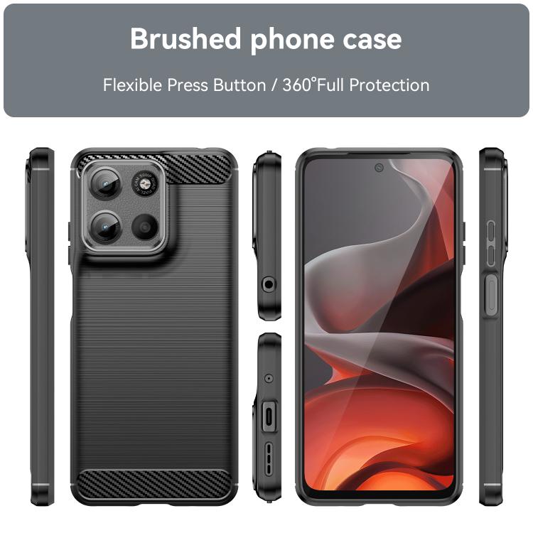 For Motorola Moto G15 Carbon Fiber Brushed Texture TPU Phone Case(Black) - free shipping - PMC TechLife - Order now!