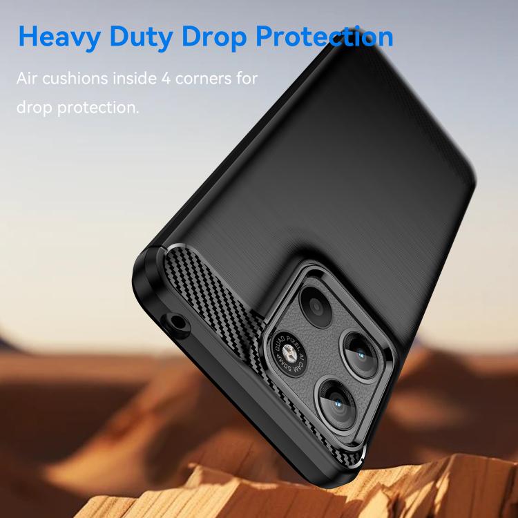 For Motorola Moto G15 Carbon Fiber Brushed Texture TPU Phone Case(Black) - free shipping - PMC TechLife - Order now!