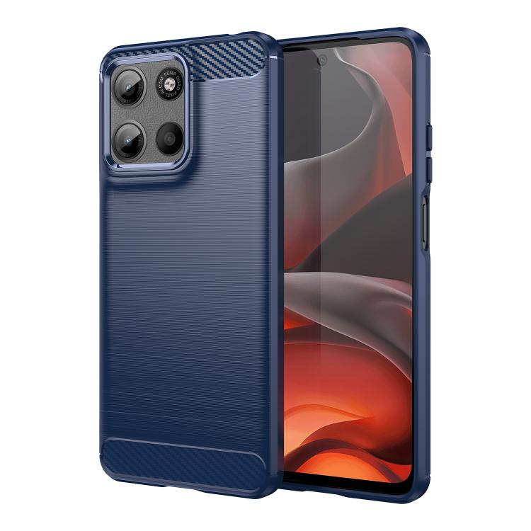 For Motorola Moto G15 Carbon Fiber Brushed Texture TPU Phone Case(Blue) - free shipping - PMC TechLife - Order now!