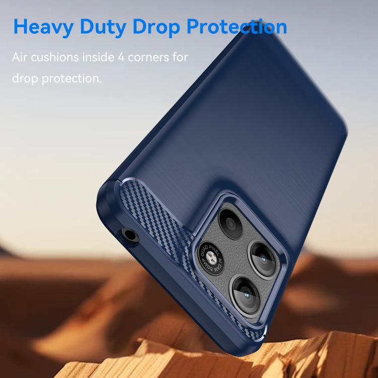 For Motorola Moto G15 Carbon Fiber Brushed Texture TPU Phone Case(Blue) - free shipping - PMC TechLife - Order now!