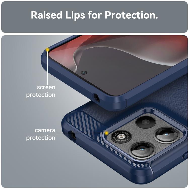 For Motorola Moto G15 Carbon Fiber Brushed Texture TPU Phone Case(Blue) - free shipping - PMC TechLife - Order now!