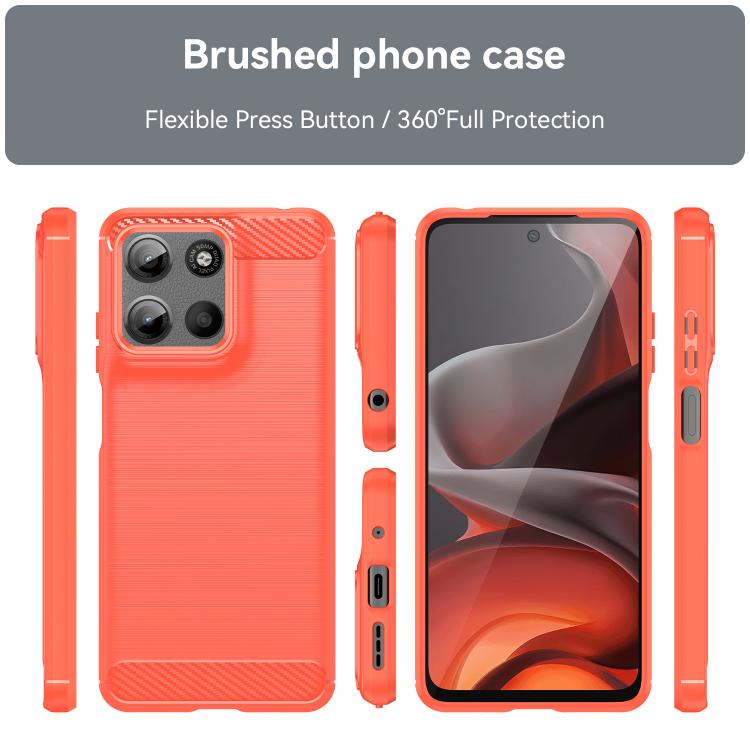 For Motorola Moto G15 Carbon Fiber Brushed Texture TPU Phone Case(Red) - free shipping - PMC TechLife - Order now!