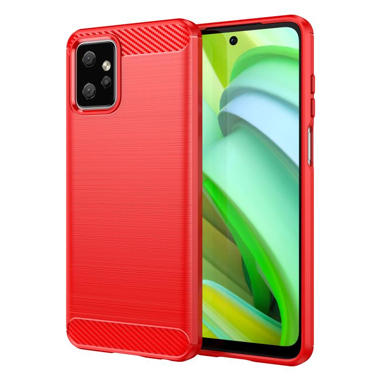 For Motorola Moto G Power 2023 Carbon Fiber Brushed Texture TPU Phone Case(Red) - free shipping - PMC TechLife - Order now!