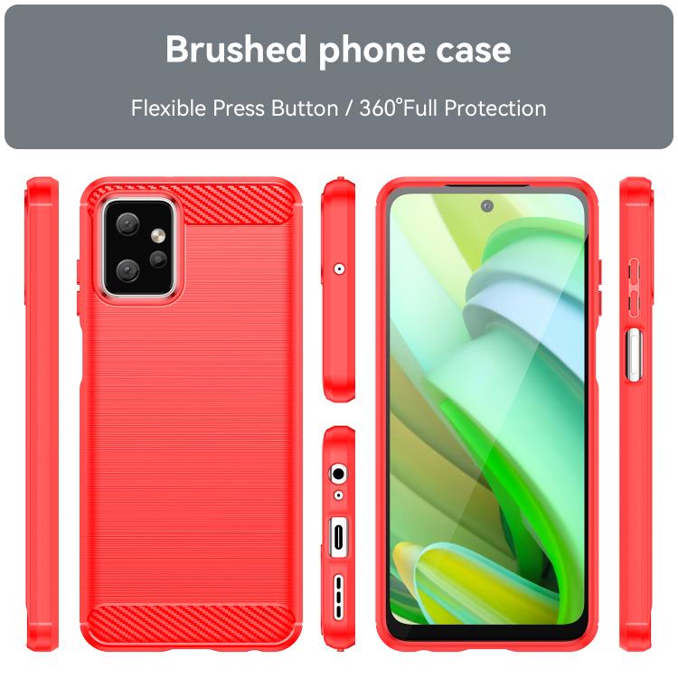 For Motorola Moto G Power 2023 Carbon Fiber Brushed Texture TPU Phone Case(Red) - free shipping - PMC TechLife - Order now!