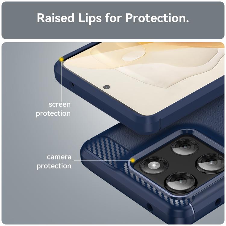 For Motorola Moto G Stylus 5G 2025 Carbon Fiber Brushed Texture TPU Phone Case(Blue) - free shipping - PMC TechLife - Order now!