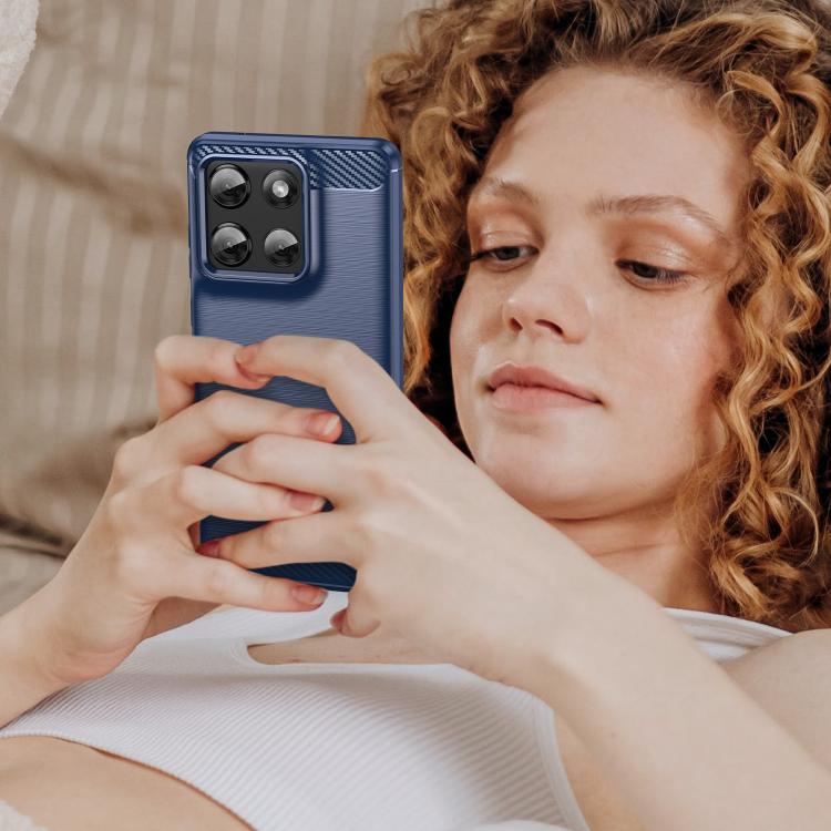 For Motorola Moto G Stylus 5G 2025 Carbon Fiber Brushed Texture TPU Phone Case(Blue) - free shipping - PMC TechLife - Order now!