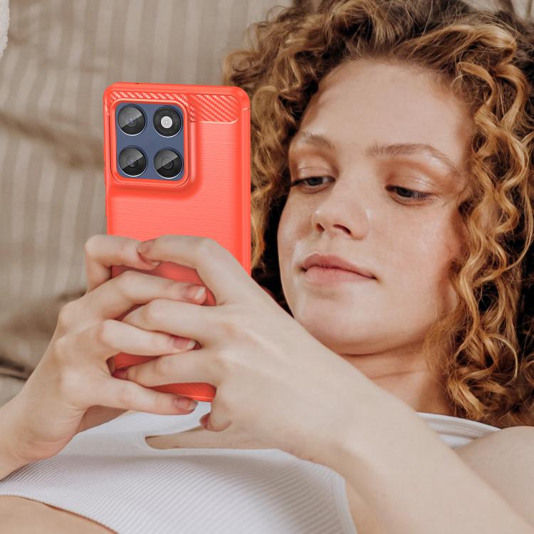 For Motorola Edge 60 Fusion Carbon Fiber Brushed Texture TPU Phone Case(Red) - free shipping - PMC TechLife - Order now!