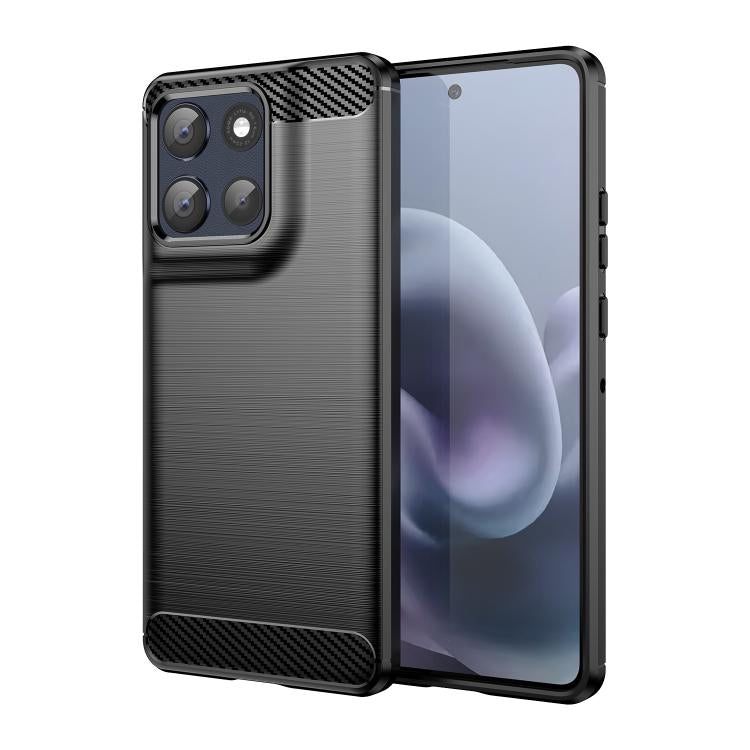 For Motorola Moto G86 5G Carbon Fiber Brushed Texture TPU Phone Case(Black) - free shipping - PMC TechLife - Order now!