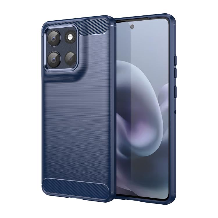 For Motorola Moto G86 5G Carbon Fiber Brushed Texture TPU Phone Case(Blue) - free shipping - PMC TechLife - Order now!