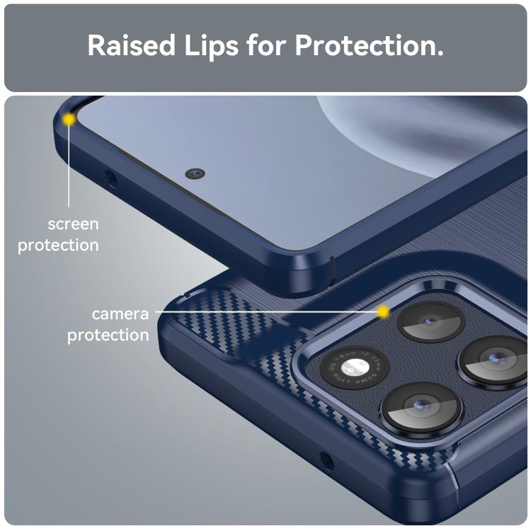 For Motorola Moto G86 5G Carbon Fiber Brushed Texture TPU Phone Case(Blue) - free shipping - PMC TechLife - Order now!