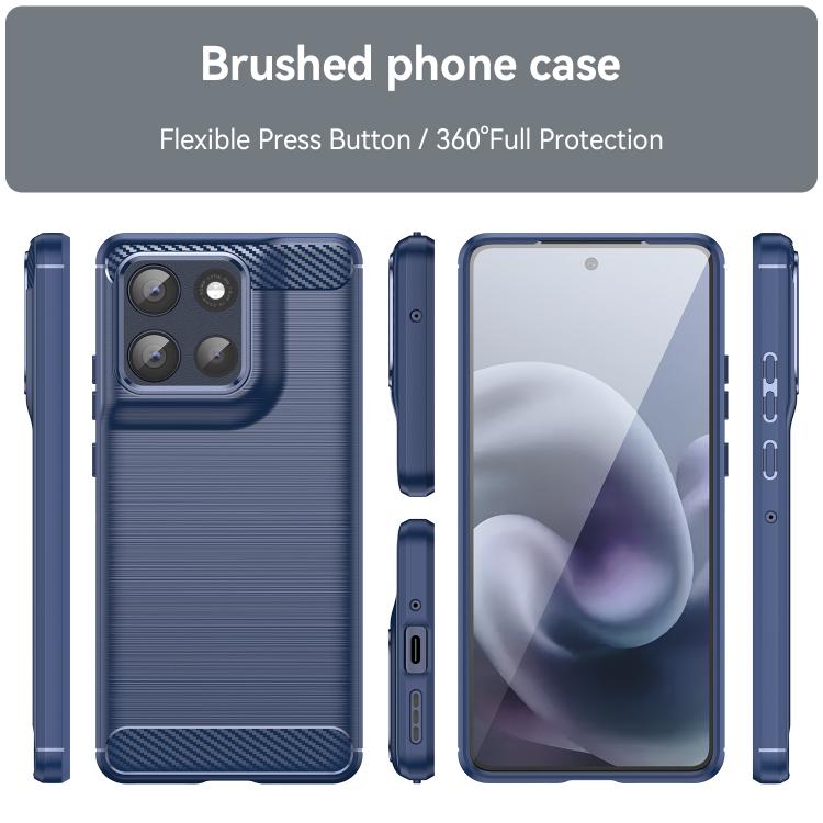 For Motorola Moto G100 Pro 5G Carbon Fiber Brushed Texture TPU Phone Case(Blue) - free shipping - PMC TechLife - Order now!
