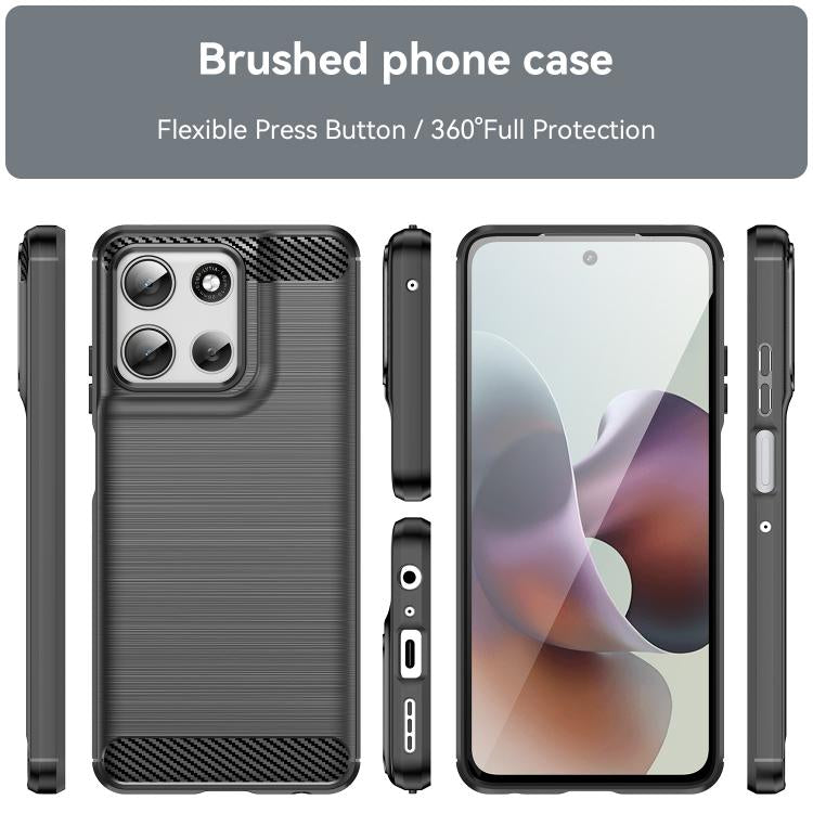 For Motorola Moto G56 5G Carbon Fiber Brushed Texture TPU Phone Case(Black) - free shipping - PMC TechLife - Order now!