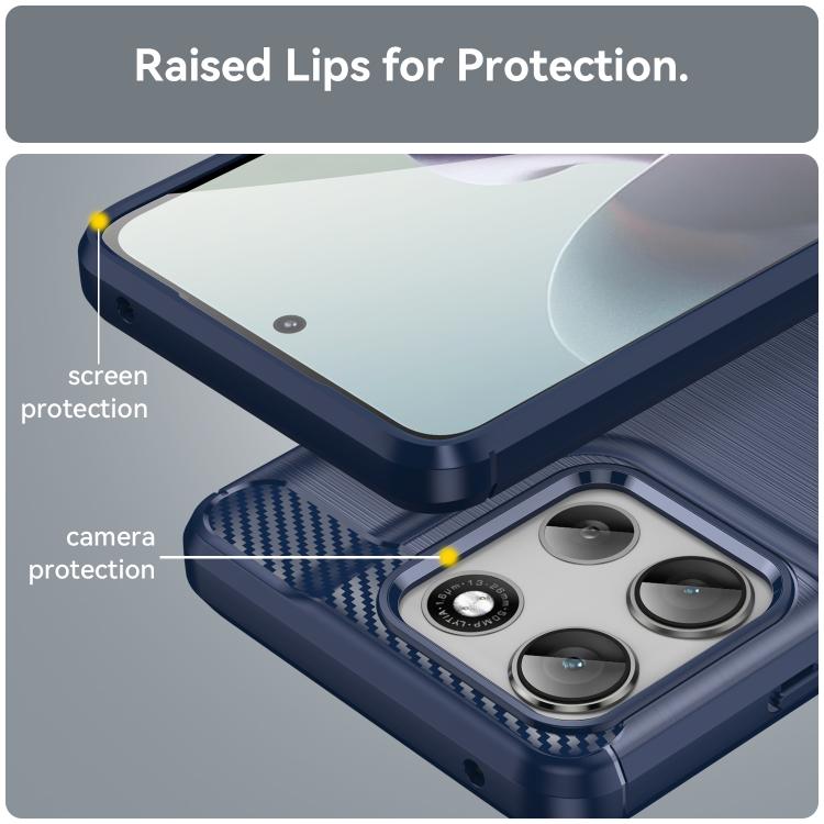 For Motorola Moto G56 5G Carbon Fiber Brushed Texture TPU Phone Case(Blue) - free shipping - PMC TechLife - Order now!