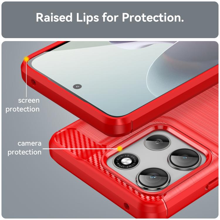 For Motorola Moto G56 5G Carbon Fiber Brushed Texture TPU Phone Case(Red) - free shipping - PMC TechLife - Order now!