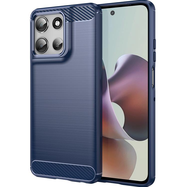 For Motorola Moto G66j 5G Carbon Fiber Brushed Texture TPU Phone Case(Blue) - free shipping - PMC TechLife - Order now!