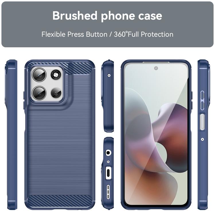For Motorola Moto G66j 5G Carbon Fiber Brushed Texture TPU Phone Case(Blue) - free shipping - PMC TechLife - Order now!