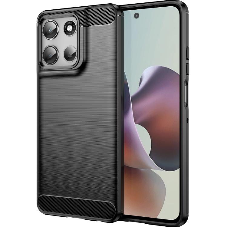 For Motorola Moto G66y 5G Carbon Fiber Brushed Texture TPU Phone Case(Black) - free shipping - PMC TechLife - Order now!