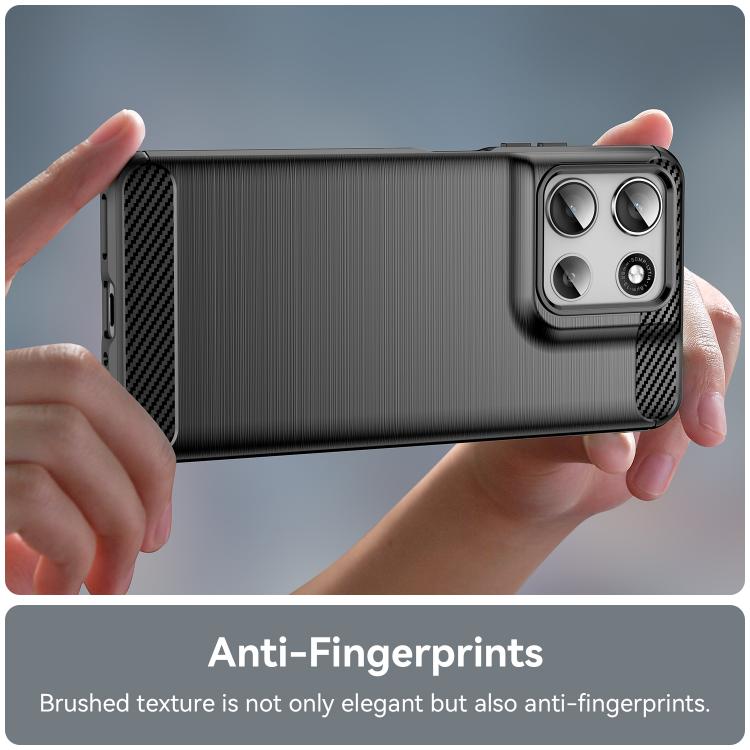For Motorola Moto G66y 5G Carbon Fiber Brushed Texture TPU Phone Case(Black) - free shipping - PMC TechLife - Order now!