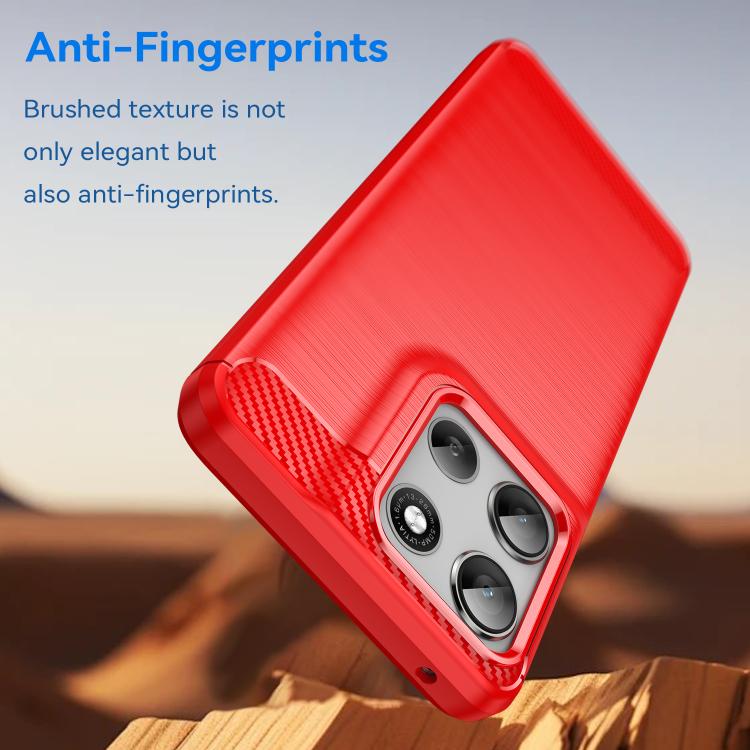 For Motorola Moto G66y 5G Carbon Fiber Brushed Texture TPU Phone Case(Red) - free shipping - PMC TechLife - Order now!