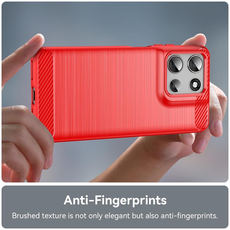 For Motorola Moto G66y 5G Carbon Fiber Brushed Texture TPU Phone Case(Red) - free shipping - PMC TechLife - Order now!