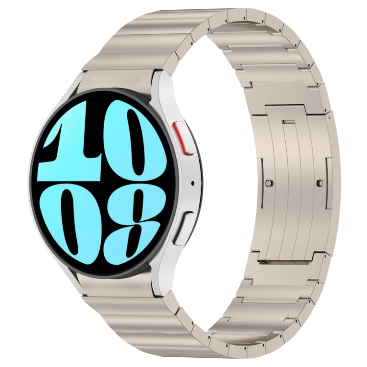 For Samsung Galaxy Watch6/6 Classic/5/5 Pro Button Style One-bead Metal Watch Band(Titanium Color) - Watch Bands by PMC TechLife | Online Shopping South Africa | PMC TechLife