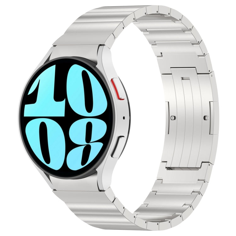 For Samsung Galaxy Watch6/6 Classic/5/5 Pro Button Style One-bead Metal Watch Band(Silver) - Watch Bands by PMC TechLife | Online Shopping South Africa | PMC TechLife