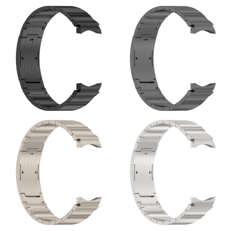 For Samsung Galaxy Watch6/6 Classic/5/5 Pro Button Style One-bead Metal Watch Band(Titanium Color) - Watch Bands by PMC TechLife | Online Shopping South Africa | PMC TechLife