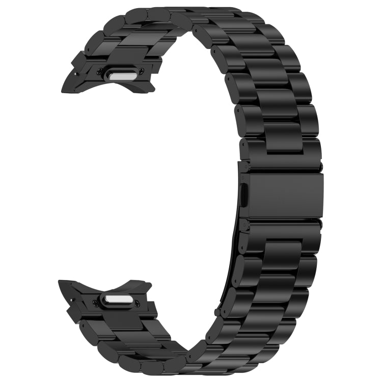 For Samsung Galaxy Watch6/6 Classic/5/5 Pro Button Style Three-bead Metal Watch Band(Black) - Watch Bands by PMC TechLife | Online Shopping South Africa | PMC TechLife