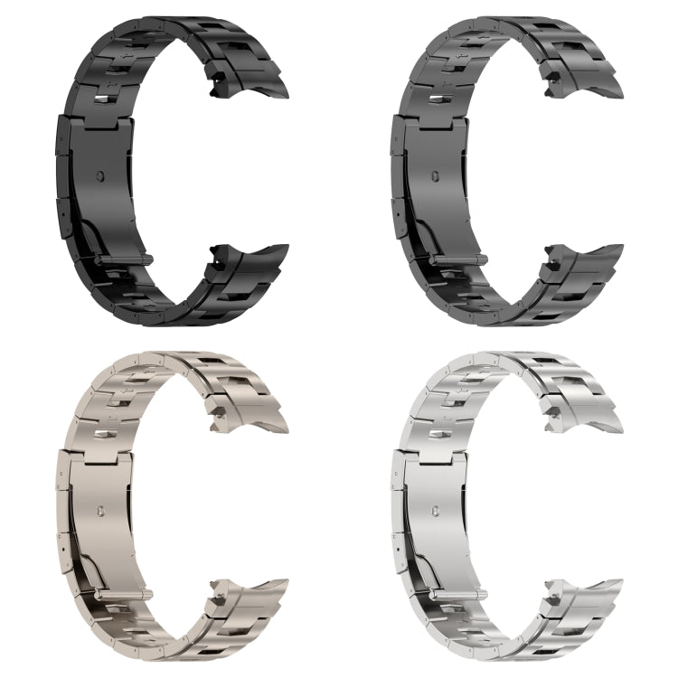 For Samsung Galaxy Watch6/6 Classic/5/5 Pro Button Style Titanium Steel Metal Watch Band(Silver) - Watch Bands by PMC TechLife | Online Shopping South Africa | PMC TechLife