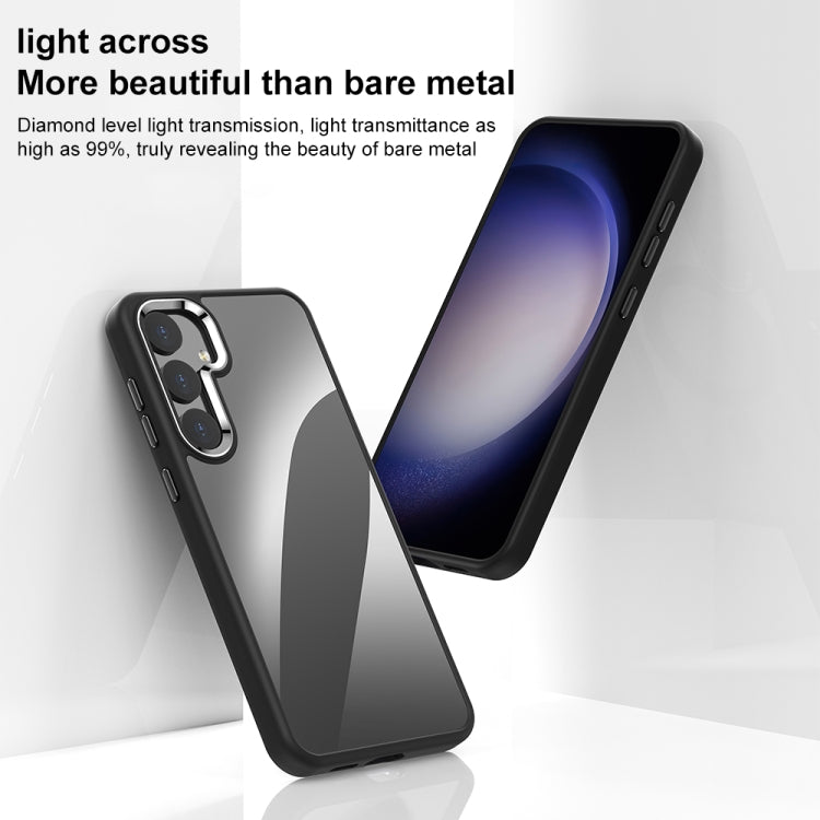 For Samsung Galaxy S25 5G Anti-fingerprint Highly Transparent PC Phone Case(Black) - Galaxy S25 5G Cases by PMC Jewellery | Online Shopping South Africa | PMC Jewellery | Buy Now Pay Later Mobicred