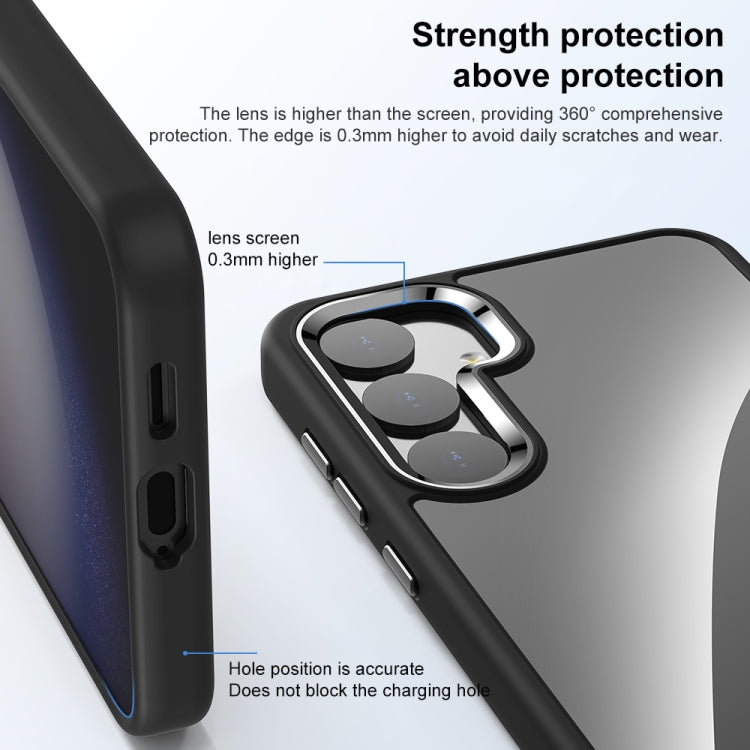 For Samsung Galaxy S25 5G Anti-fingerprint Highly Transparent PC Phone Case(Blue) - Galaxy S25 5G Cases by PMC Jewellery | Online Shopping South Africa | PMC Jewellery | Buy Now Pay Later Mobicred
