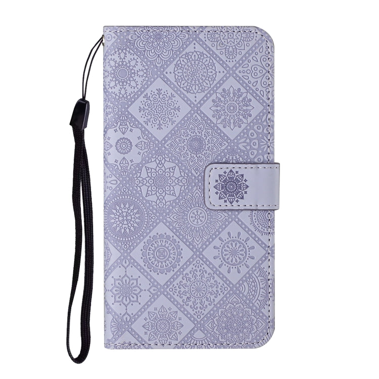 For Google Pixel 9 / 9 Pro Ethnic Style Embossed Pattern Leather Phone Case(Purple) - Google Cases by PMC TechLife | Online Shopping South Africa | PMC TechLife | Buy Now Pay Later Mobicred