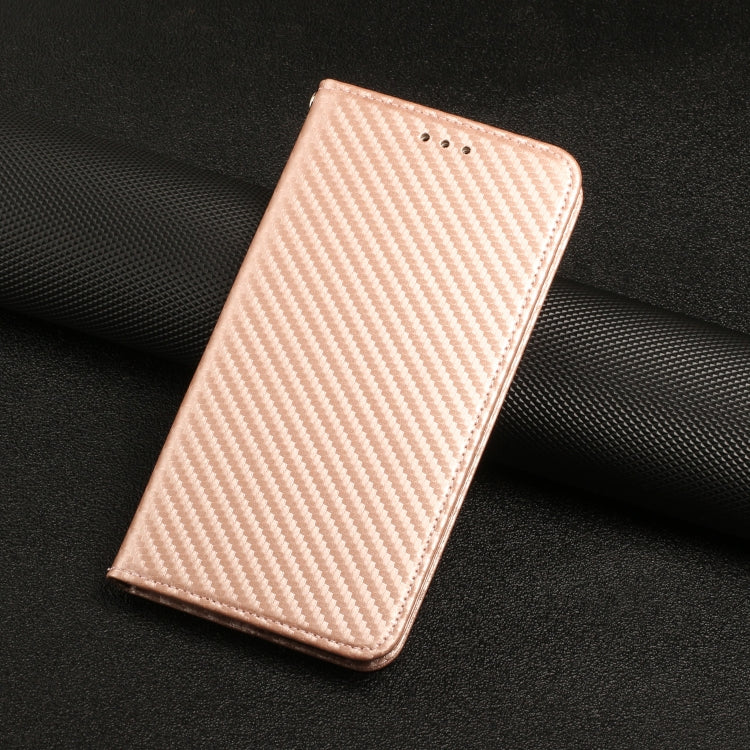 For Xiaomi Redmi Note 13 Pro 5G Carbon Fiber Texture Flip Holder Leather Phone Case(Rose Gold) - Note 13 Pro Cases by PMC TechLife | Online Shopping South Africa | PMC TechLife | Buy Now Pay Later Mobicred