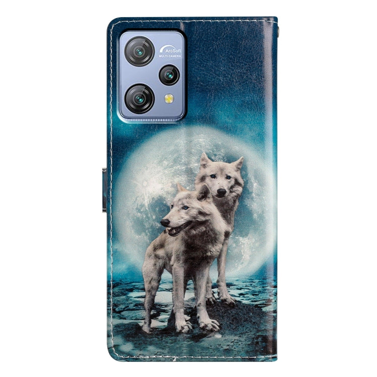 For Blackview A53 Pro Colored Drawing Leather Phone Case(Twin Wolves) - More Brand by PMC TechLife | Online Shopping South Africa | PMC TechLife | Buy Now Pay Later Mobicred