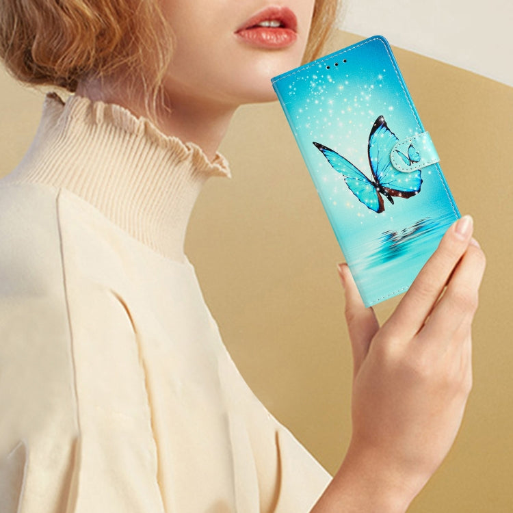 For Blackview A55 Pro Colored Drawing Leather Phone Case(Blue Butterfly) - More Brand by PMC TechLife | Online Shopping South Africa | PMC TechLife | Buy Now Pay Later Mobicred