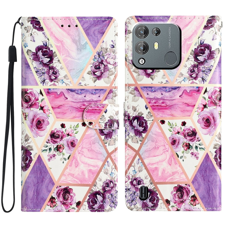 For Blackview A55 Pro Colored Drawing Leather Phone Case(Purple Marble) - More Brand by PMC TechLife | Online Shopping South Africa | PMC TechLife | Buy Now Pay Later Mobicred