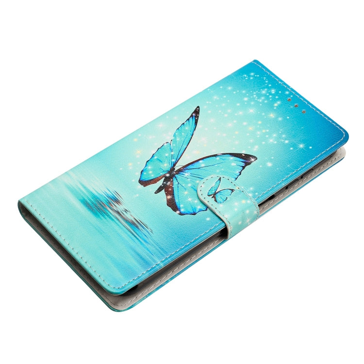 For ZTE Blade A73 5G Colored Drawing Leather Phone Case(Blue Butterfly) - ZTE Cases by PMC TechLife | Online Shopping South Africa | PMC TechLife | Buy Now Pay Later Mobicred