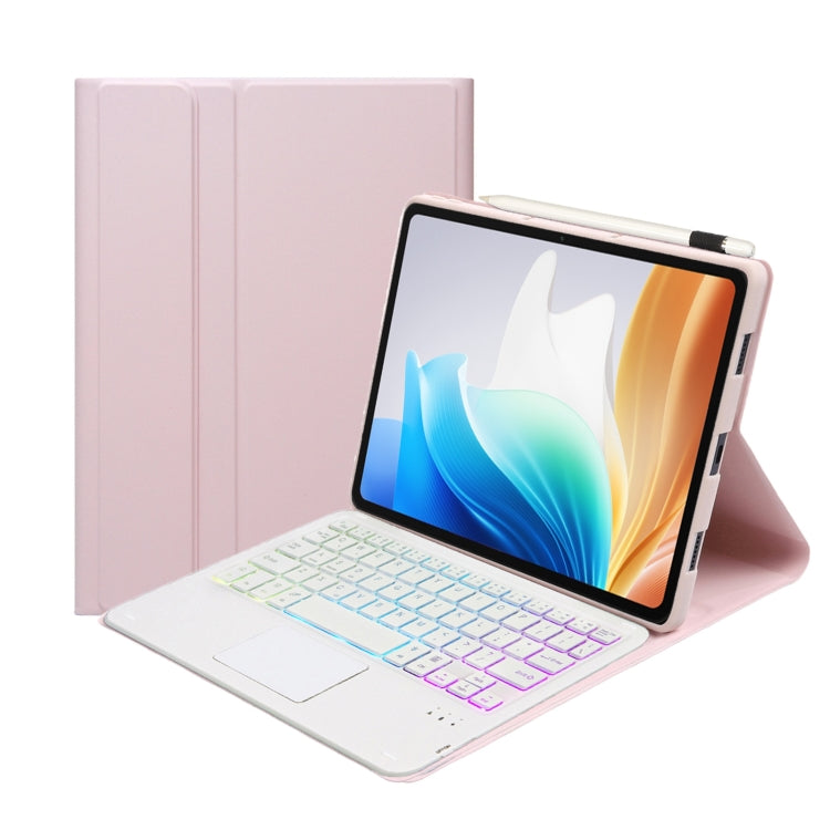 For OnePlus Pad Go / OPPO Pad Air2 / Neo OP14-AS TPU Ultra-thin Detachable Backlight Bluetooth Keyboard Leather Case with Touchpad(Pink) - Others Keyboard by PMC TechLife | Online Shopping South Africa | PMC TechLife | Buy Now Pay Later Mobicred