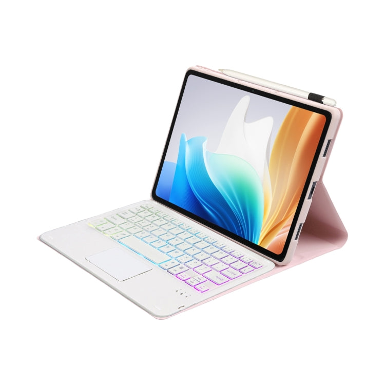For OnePlus Pad Go / OPPO Pad Air2 / Neo OP14-AS TPU Ultra-thin Detachable Backlight Bluetooth Keyboard Leather Case with Touchpad(Pink) - Others Keyboard by PMC TechLife | Online Shopping South Africa | PMC TechLife | Buy Now Pay Later Mobicred