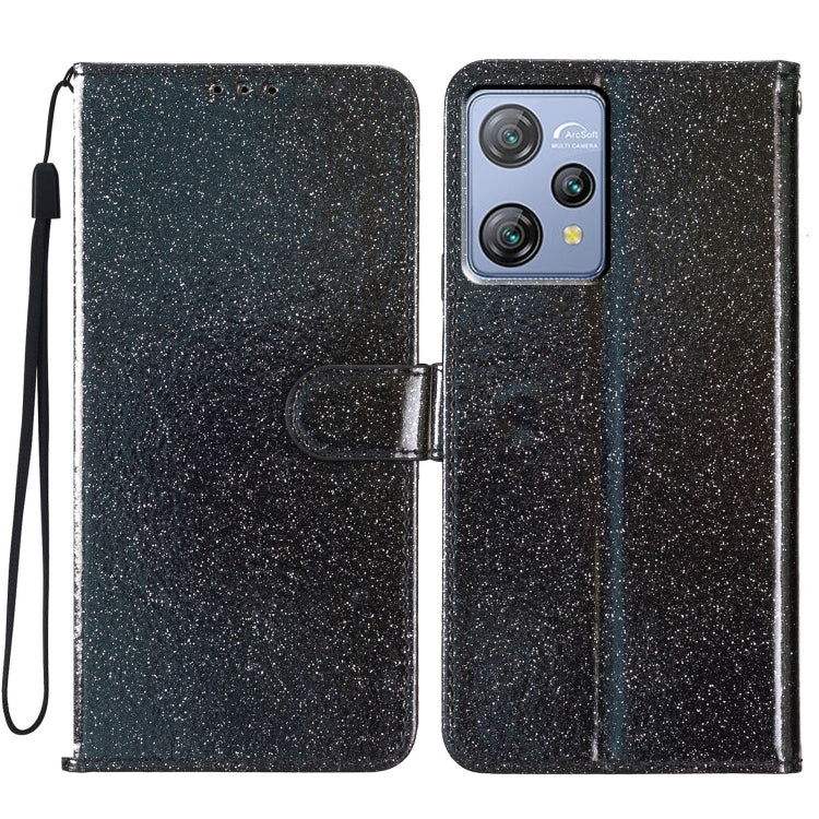 For Blackview A53 Pro Glitter Powder Flip Leather Phone Case(Black) - More Brand by PMC TechLife | Online Shopping South Africa | PMC TechLife