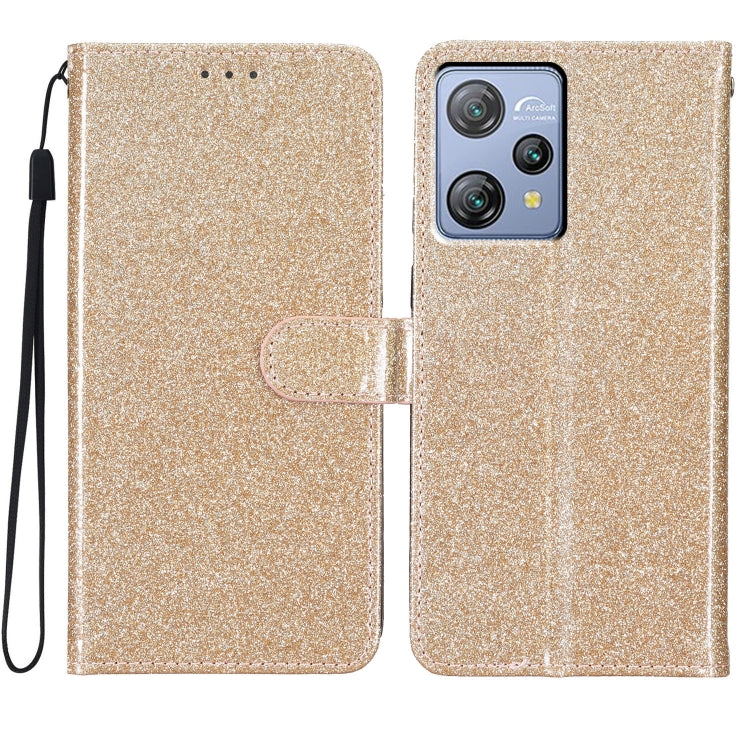 For Blackview A53 Pro Glitter Powder Flip Leather Phone Case(Gold) - More Brand by PMC TechLife | Online Shopping South Africa | PMC TechLife