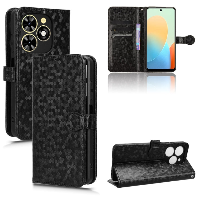 For Tecno Spark Go 2024 / Spark 20C Honeycomb Dot Texture Leather Phone Case(Black) - free shipping - PMC Jewellery - Order now!