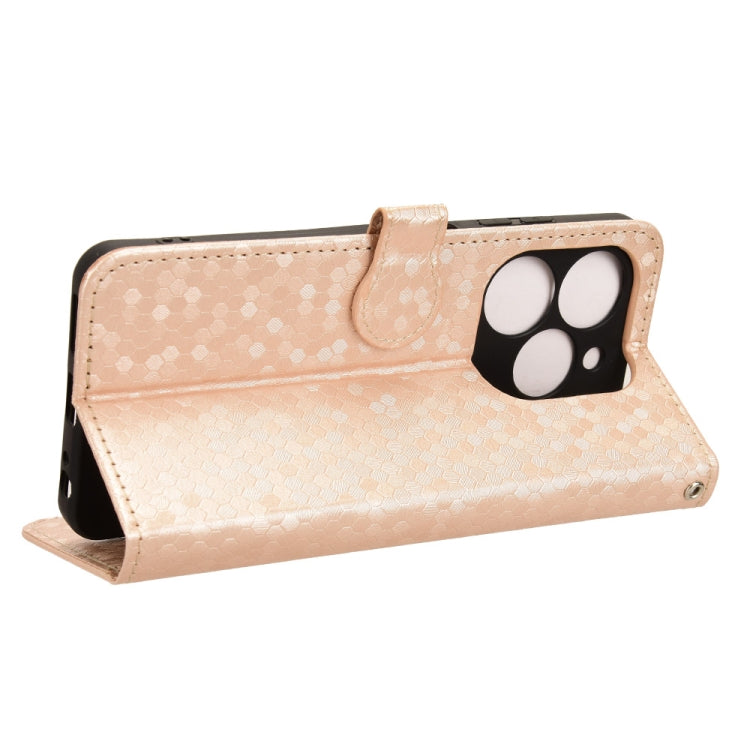 For Tecno Spark Go 2024 / Spark 20C Honeycomb Dot Texture Leather Phone Case(Gold) - Tecno Cases by PMC Jewellery | Online Shopping South Africa | PMC Jewellery | Buy Now Pay Later Mobicred