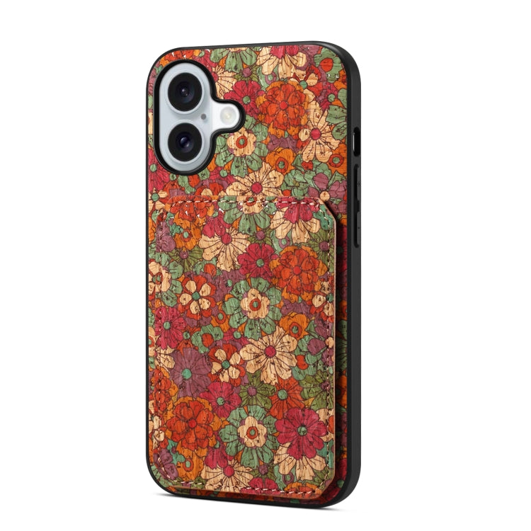 For iPhone 16 Dual Card Slot Holder Phone Case(Summer Red) - iPhone 16 Cases by PMC TechLife | Online Shopping South Africa | PMC TechLife | Buy Now Pay Later Mobicred