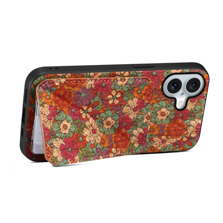 For iPhone 16 Dual Card Slot Holder Phone Case(Summer Red) - iPhone 16 Cases by PMC TechLife | Online Shopping South Africa | PMC TechLife | Buy Now Pay Later Mobicred