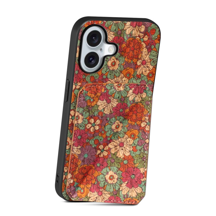 For iPhone 16 Dual Card Slot Holder Phone Case(Summer Red) - iPhone 16 Cases by PMC TechLife | Online Shopping South Africa | PMC TechLife | Buy Now Pay Later Mobicred