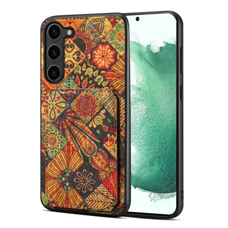 For Samsung Galaxy S22+ 5G Dual Card Slot Holder Phone Case(Autumn Yellow) - Galaxy S22+ 5G Cases by PMC TechLife | Online Shopping South Africa | PMC TechLife